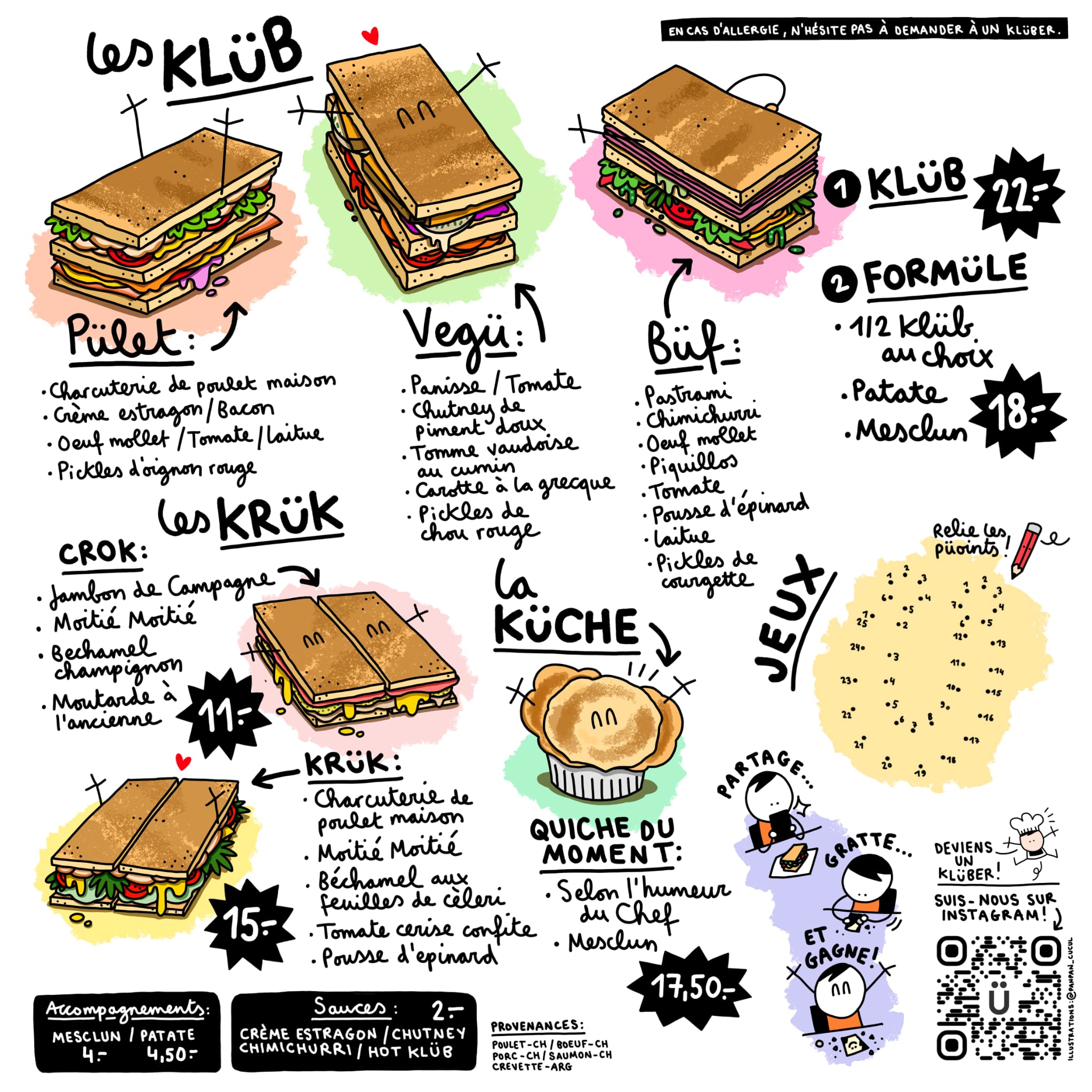 Klüb menu